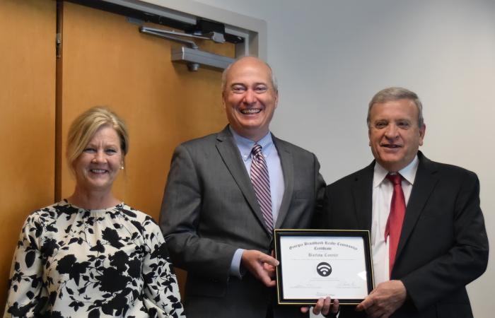 From left are Broadband Director Deana Perry, DCA Commissioner Christopher Nunn, and Bartow County Commissioner Steve Taylor. From left are Broadband Director Deana Perry, DCA Commissioner Christopher Nunn, and Bartow County Commissioner Steve Taylor.